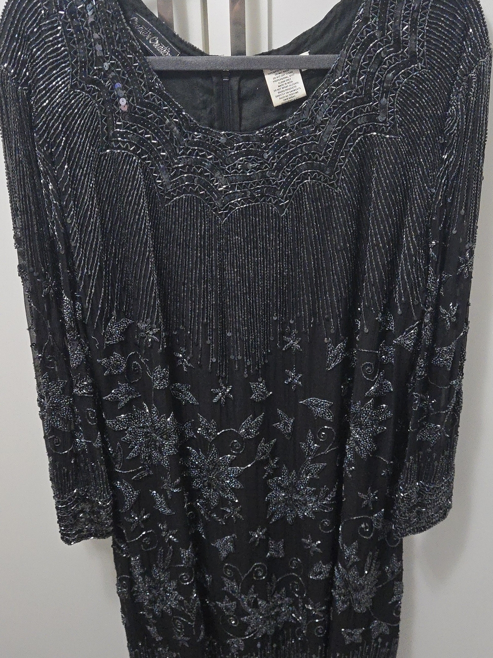Elegant Black Beaded Evening Dress